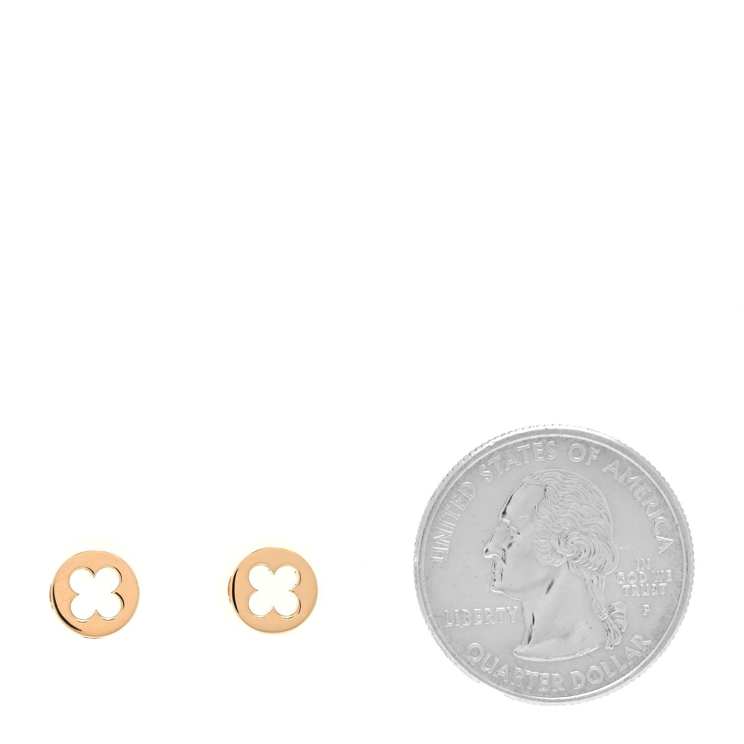 Louis Vuitton 18K Yellow Gold Empreinte Ear Studs Earrings 2 of 5