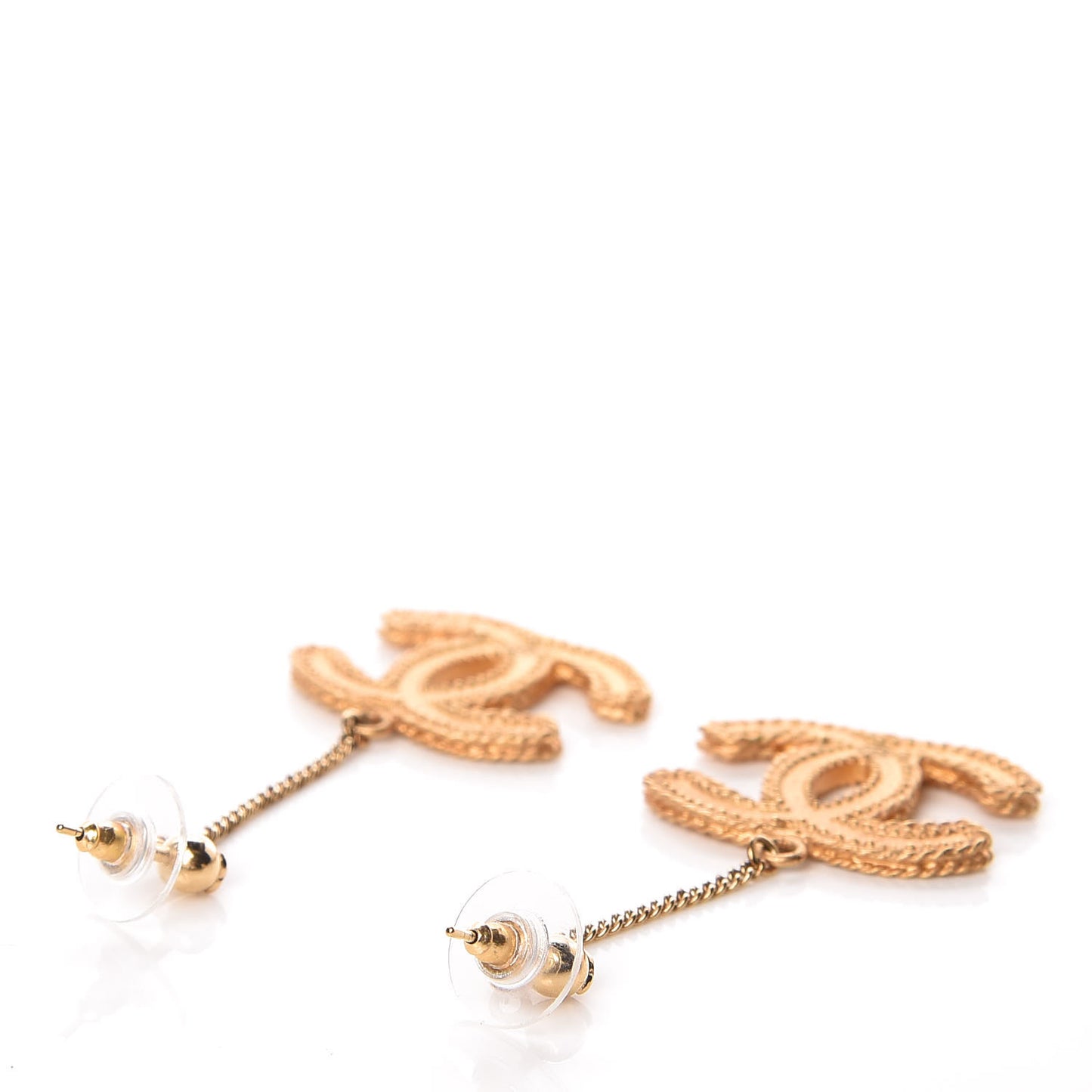 CC Drop Earrings Matte Gold