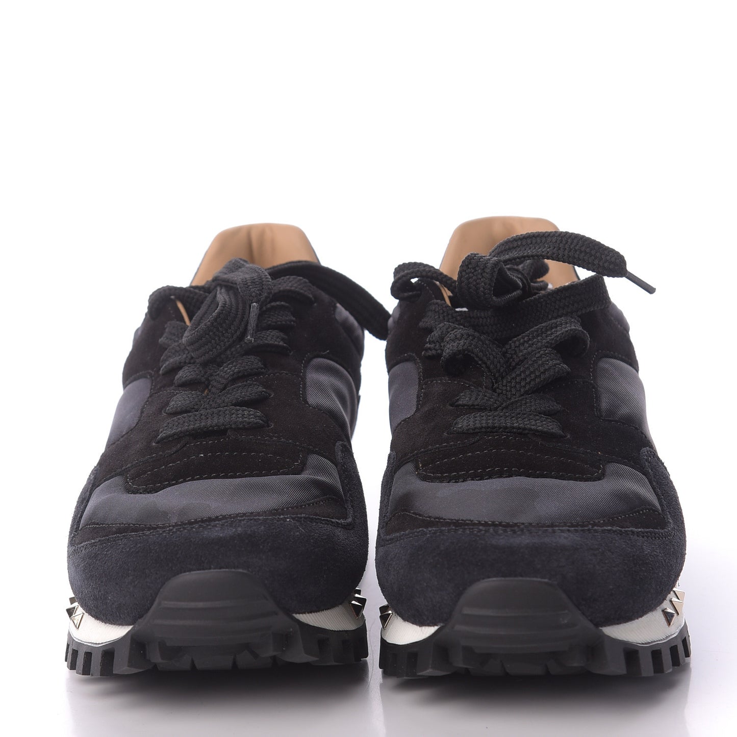Suede Nylon Camouflage Womens Soul Rockstud Sneakers 35 Black