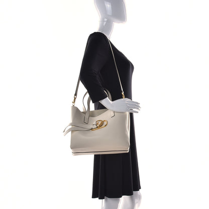 Valentino Garavani Pebbled Calfskin VRing Tote Bag Light Ivory 2 of 14
