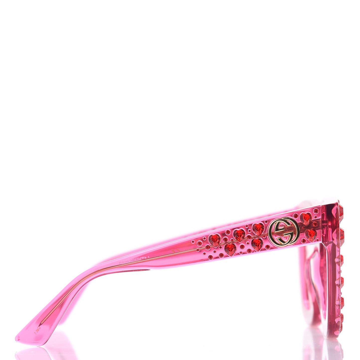 Acetate Crystal Heart GG0116S Sunglasses Fuchsia