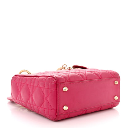 Christian Dior Lambskin Cannage Mini Lady Dior Fuchsia 4 of 12
