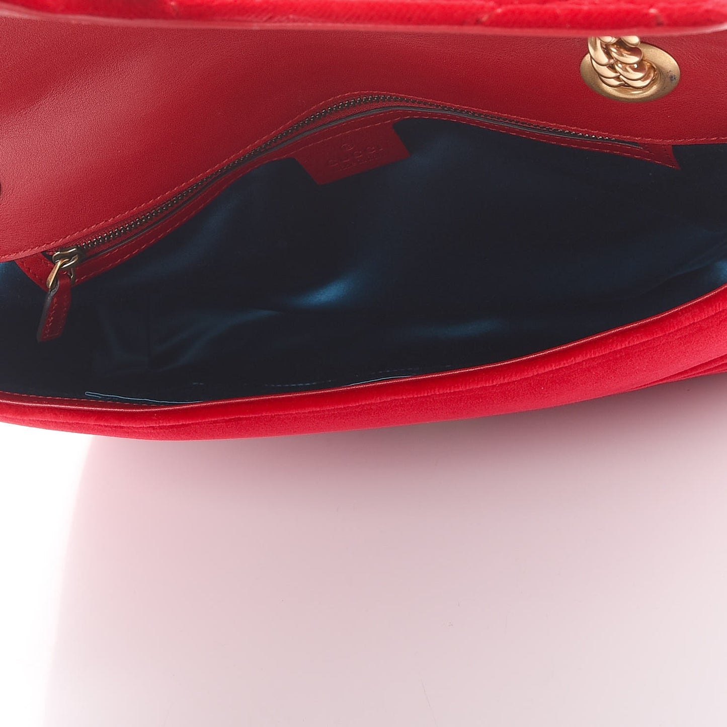 Velvet Matelasse Medium GG Marmont Shoulder Bag Hibiscus Red