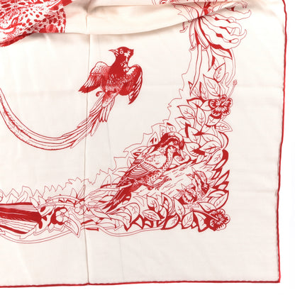 Hermes Cashmere Silk Jungle Love Tattoo Shawl 140 White Rouge 4 of 4