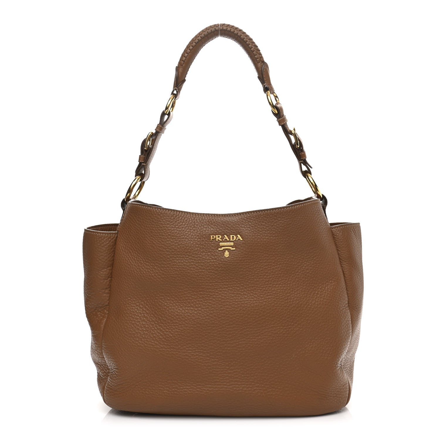 Prada Vitello Daino Side Pocket Hobo Cuoio 1 of 21