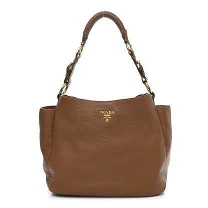 Prada Vitello Daino Side Pocket Hobo Cuoio 1 of 21