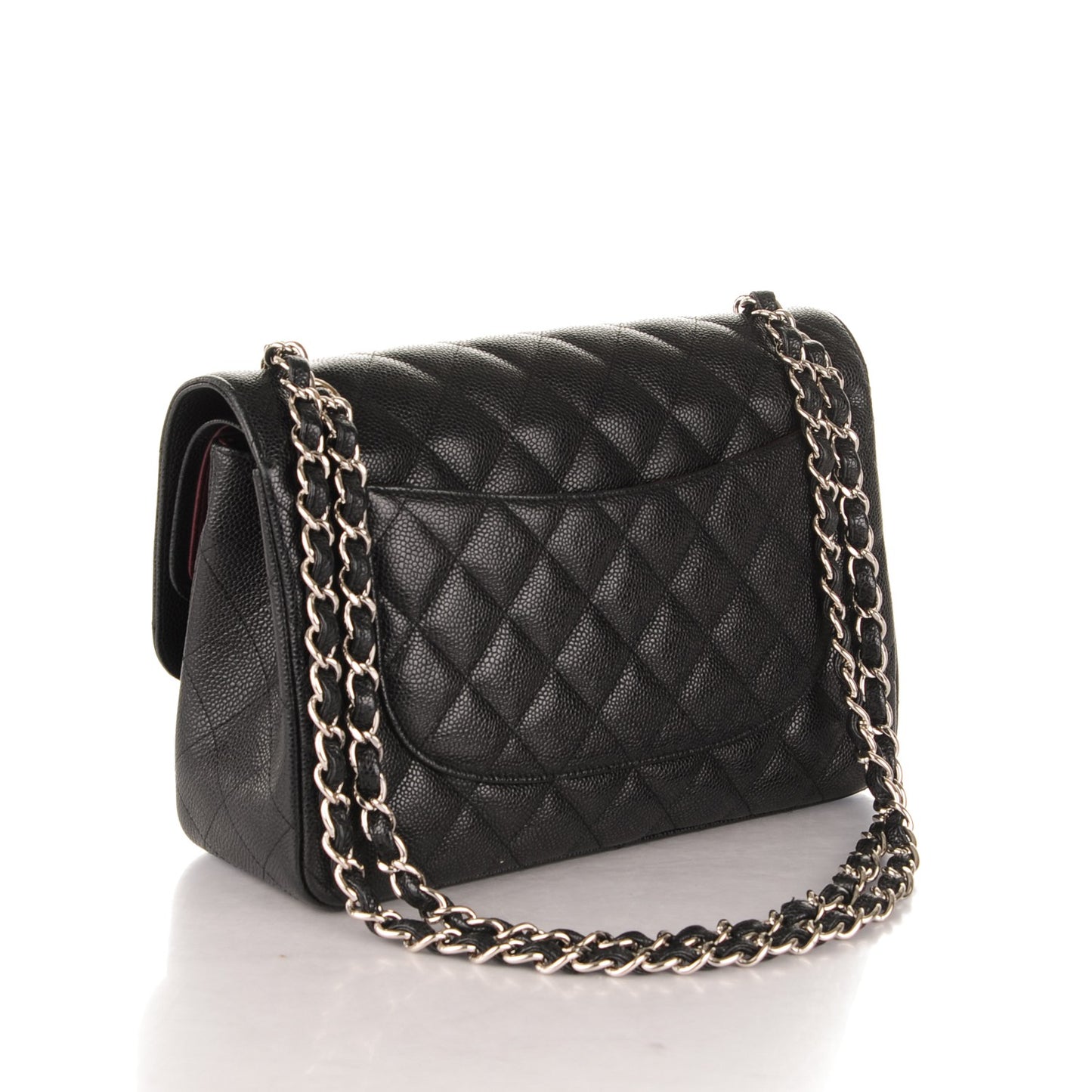 Caviar Quilted Jumbo Double Flap Black