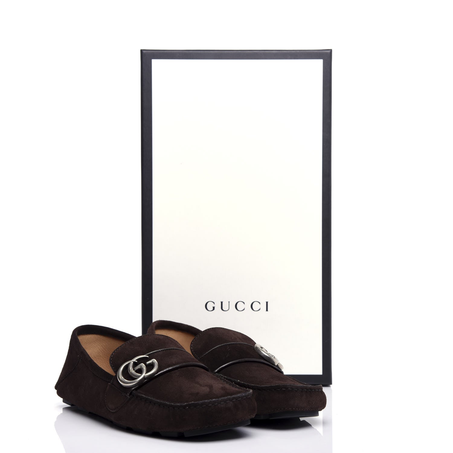 Gucci Suede Mens Driver Queen Loafers 7 Cocoa 10 of 10