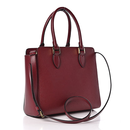 Prada Saffiano Soft Calfskin Small Zippered Tote Cerise 3 of 9