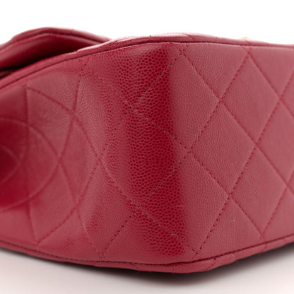 Chanel Caviar Quilted Jumbo Double Flap Dark Pink 9 of 11
