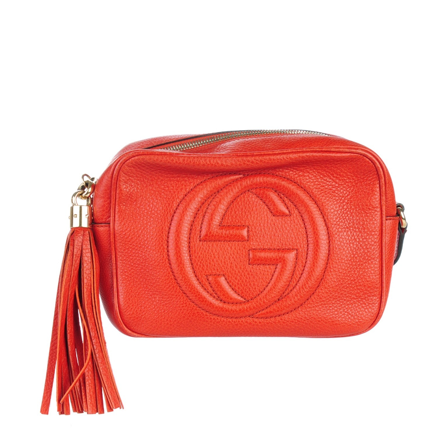 Gucci Pebbled Calfskin Small Soho Disco Bag Tabasco Red 1 of 7