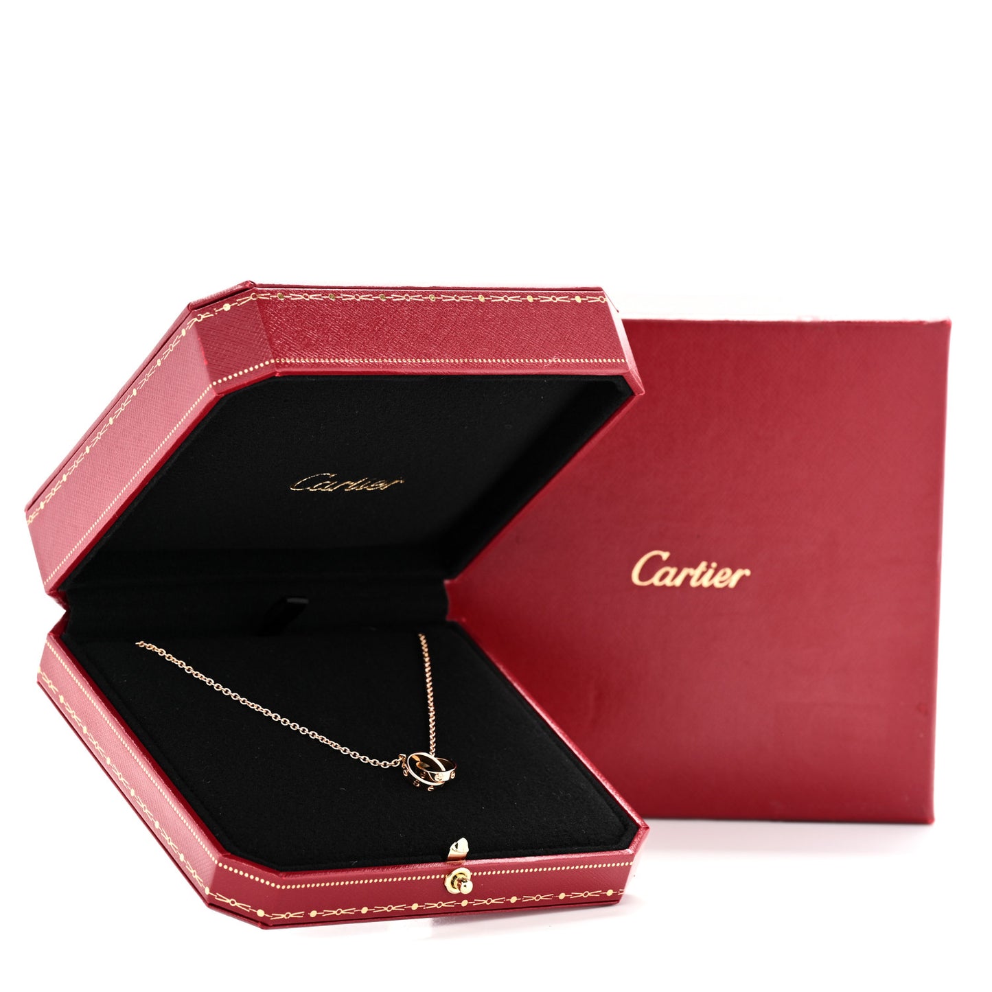 18K Pink Gold Interlocking LOVE Necklace