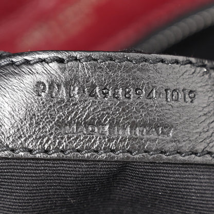 Saint Laurent Crinkled Calfskin Matelasse Monogram Medium Niki Chain Satchel Rouge Legion 7 of 12