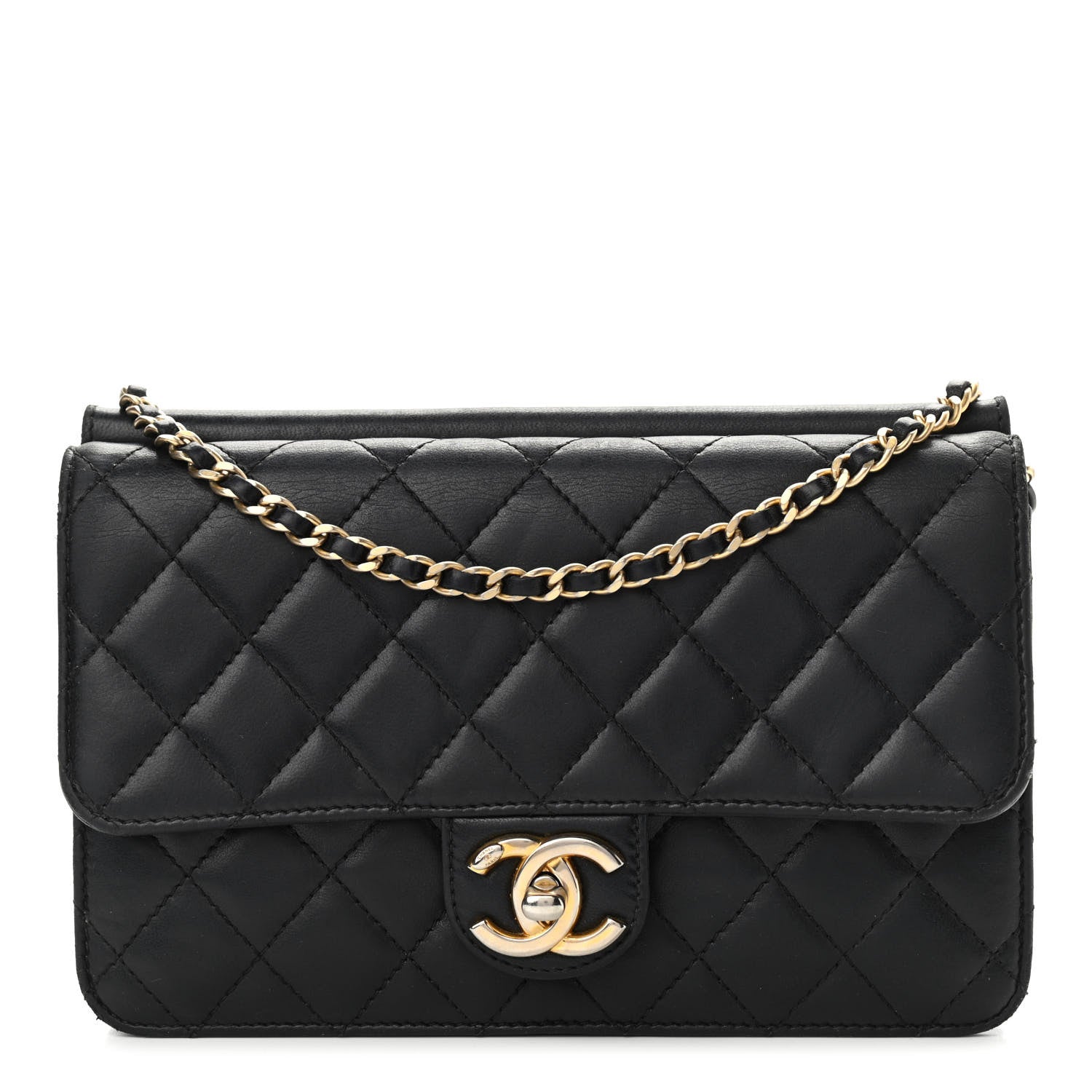 Chanel Lambskin Quilted Medium Crossing Times Flap Black 1 of 13