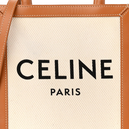 Celine Canvas Calfskin Mini Vertical Cabas Natural Tan 7 of 10