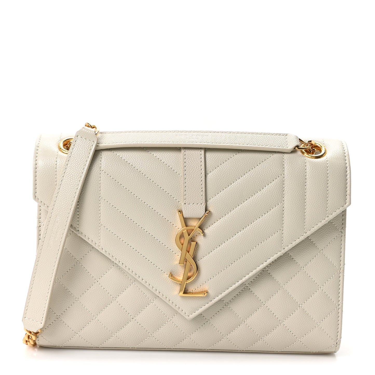 Grain De Poudre Textured Mixed Matelasse Medium Triquilt Monogram Satchel Crema Soft
