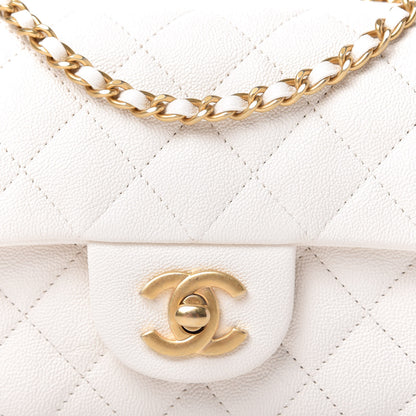 Chanel Caviar Quilted Mini Top Handle Rectangular Flap White 10 of 11