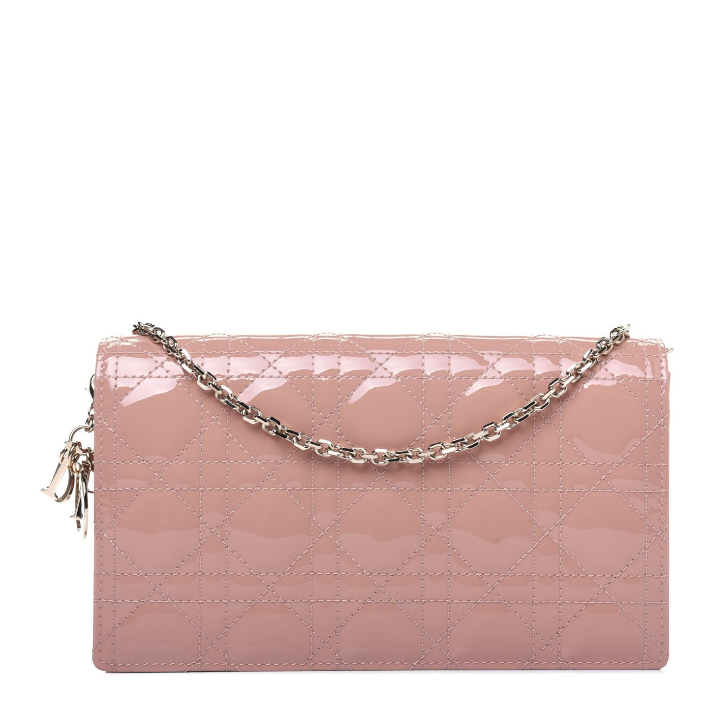 Patent Cannage Lady Dior Convertible Clutch Rose Des Vents