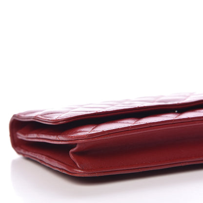 Chanel Lambskin Quilted Wallet On Chain WOC Red 9 of 11