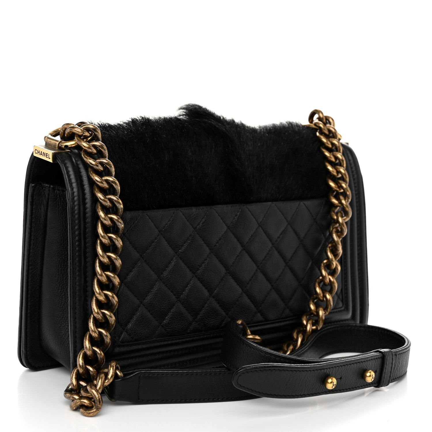 Chanel Goat Hair Medium Celtic Boy Flap Black 3 of 10