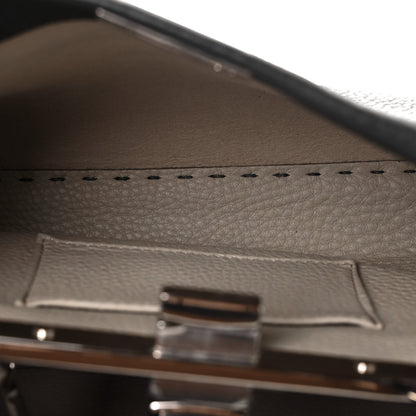 Fendi Cuoio Romano Selleria Bi-Color Mini Peekaboo Iconic Satchel Asfalto Latte 5 of 8