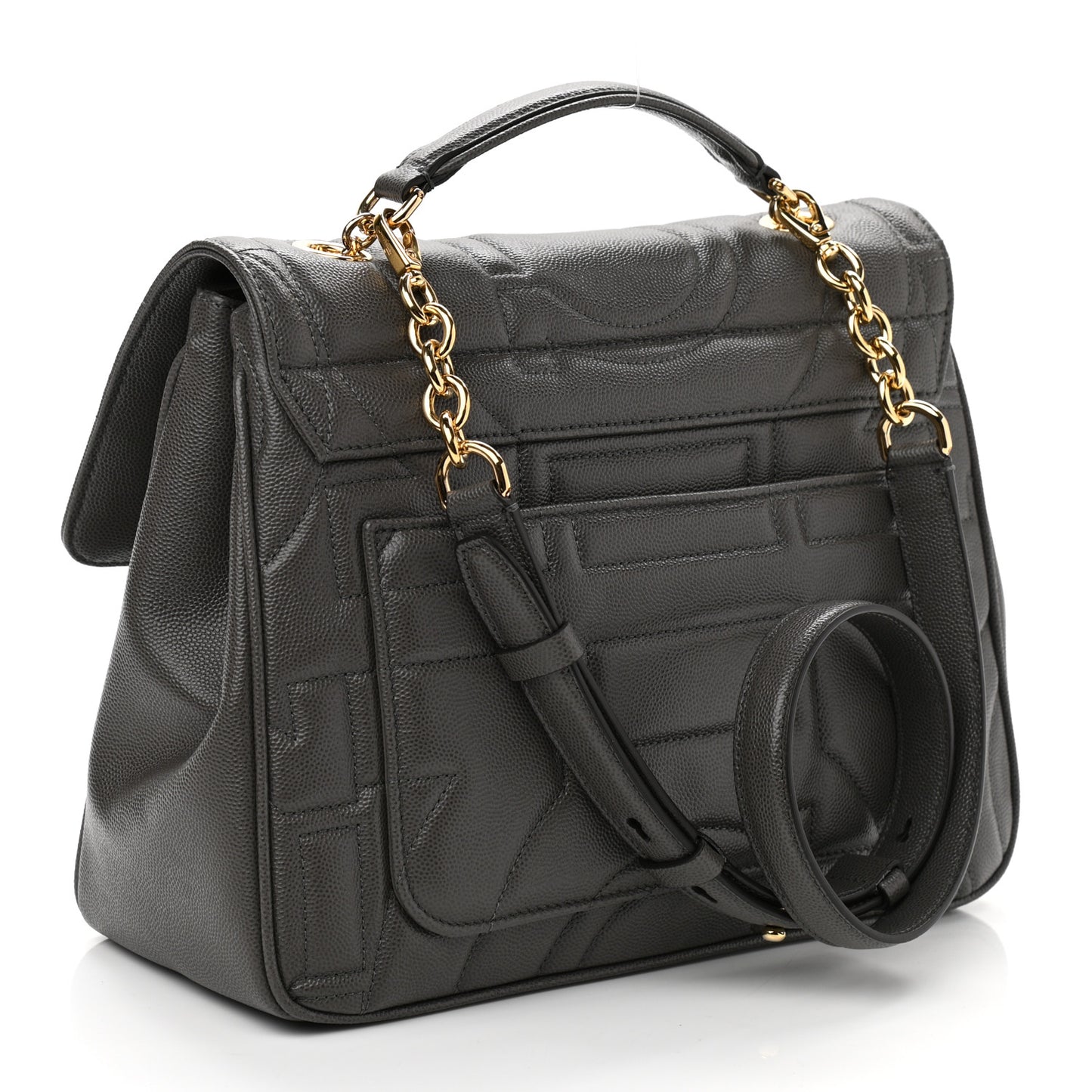 Calfskin Quilted Medium Gancini Top Handle Bag Sparrow