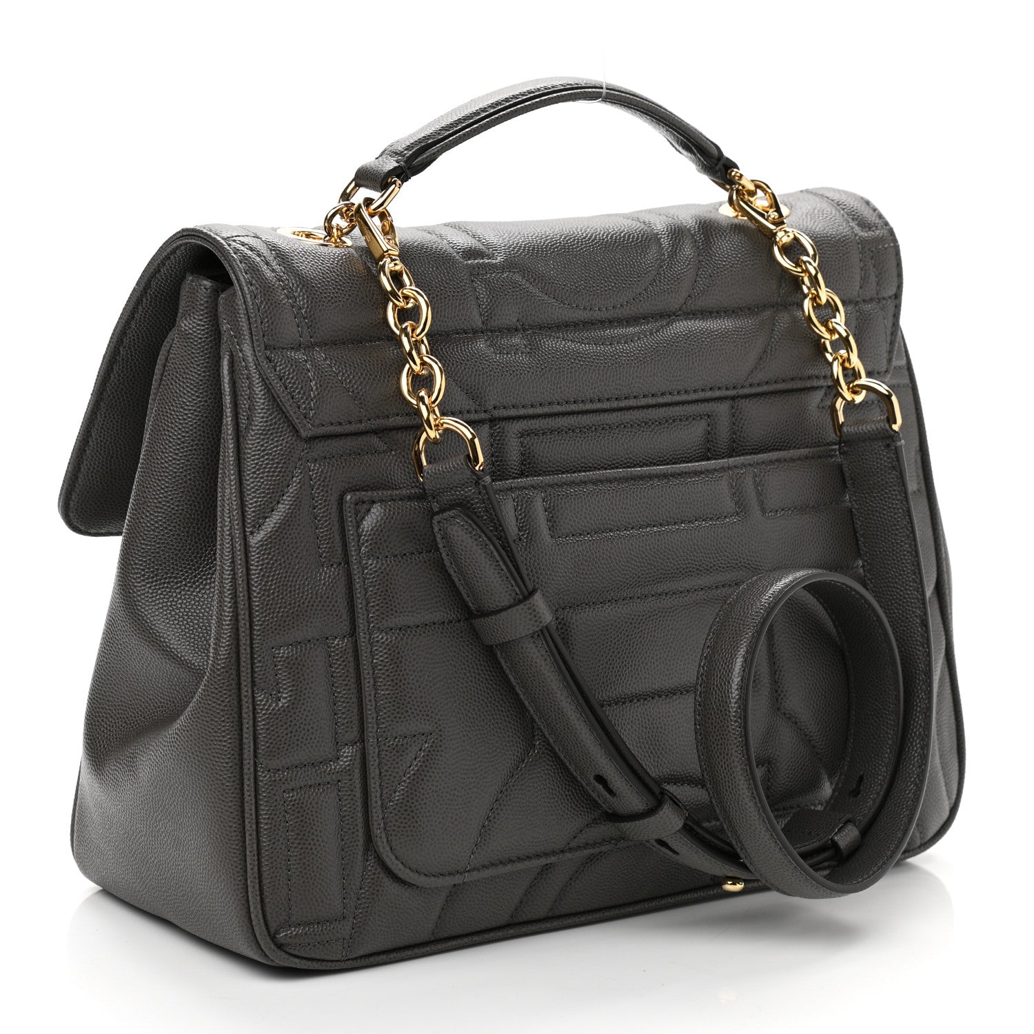 Salvatore Ferragamo Calfskin Quilted Medium Gancini Top Handle Bag Sparrow 3 of 10