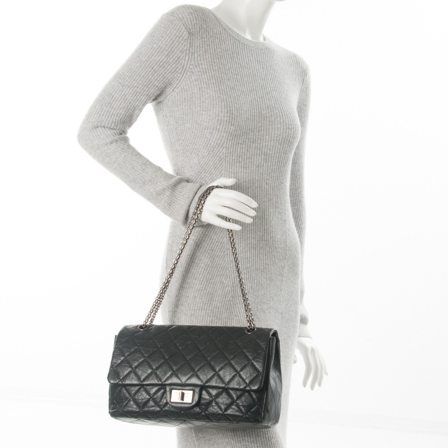 Chanel Aged Calfskin Quilted 2.55 Reissue 227 Flap Black 2 of 7