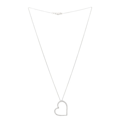 Roberto Coin 18K White Gold Diamond .22ct Tiny Treasures Heart Pendant Necklace 2 of 4