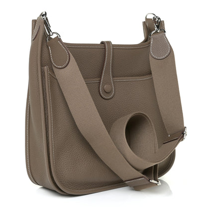 Hermes Taurillon Clemence Evelyne III PM Etoupe 2 of 10