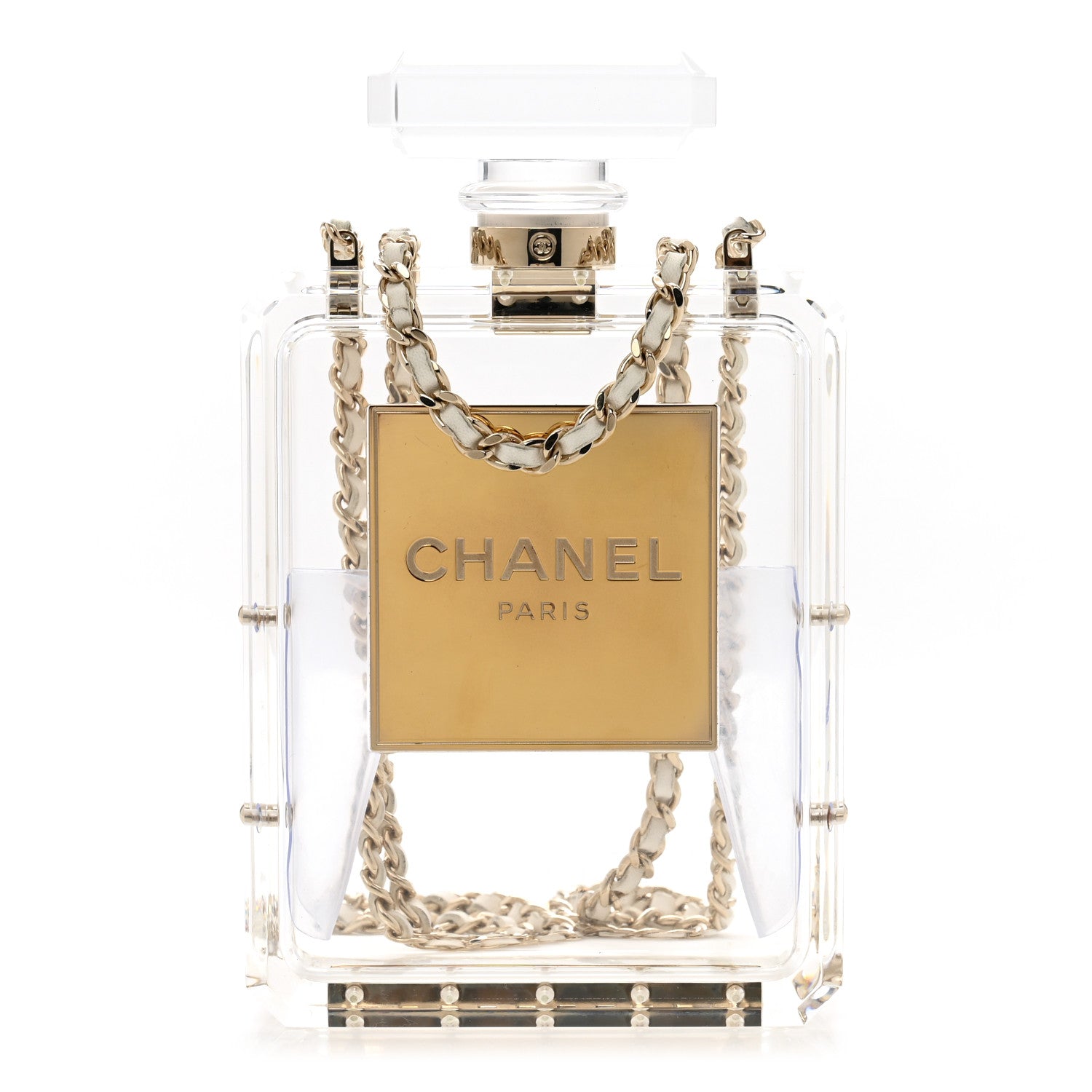 Chanel Transluscent Plexiglass Perfume Bottle Clutch 1 of 11