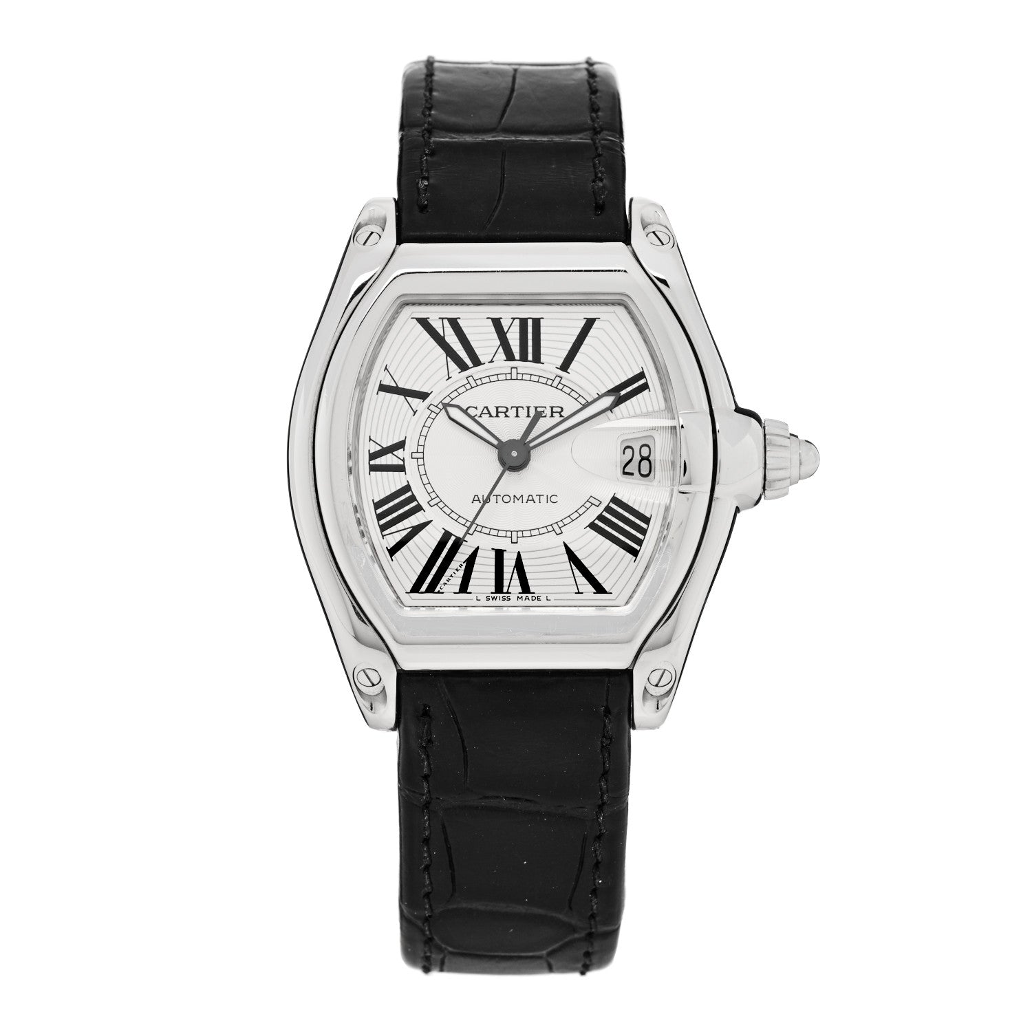 Cartier Stainless Steel Alligator 37mm Roadster Automatic Watch 1 of 4