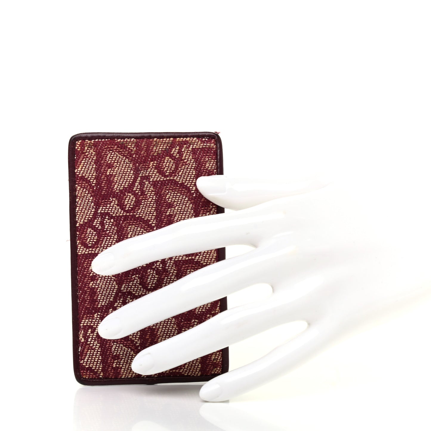 Calfskin Oblique Card Holder Bordeaux