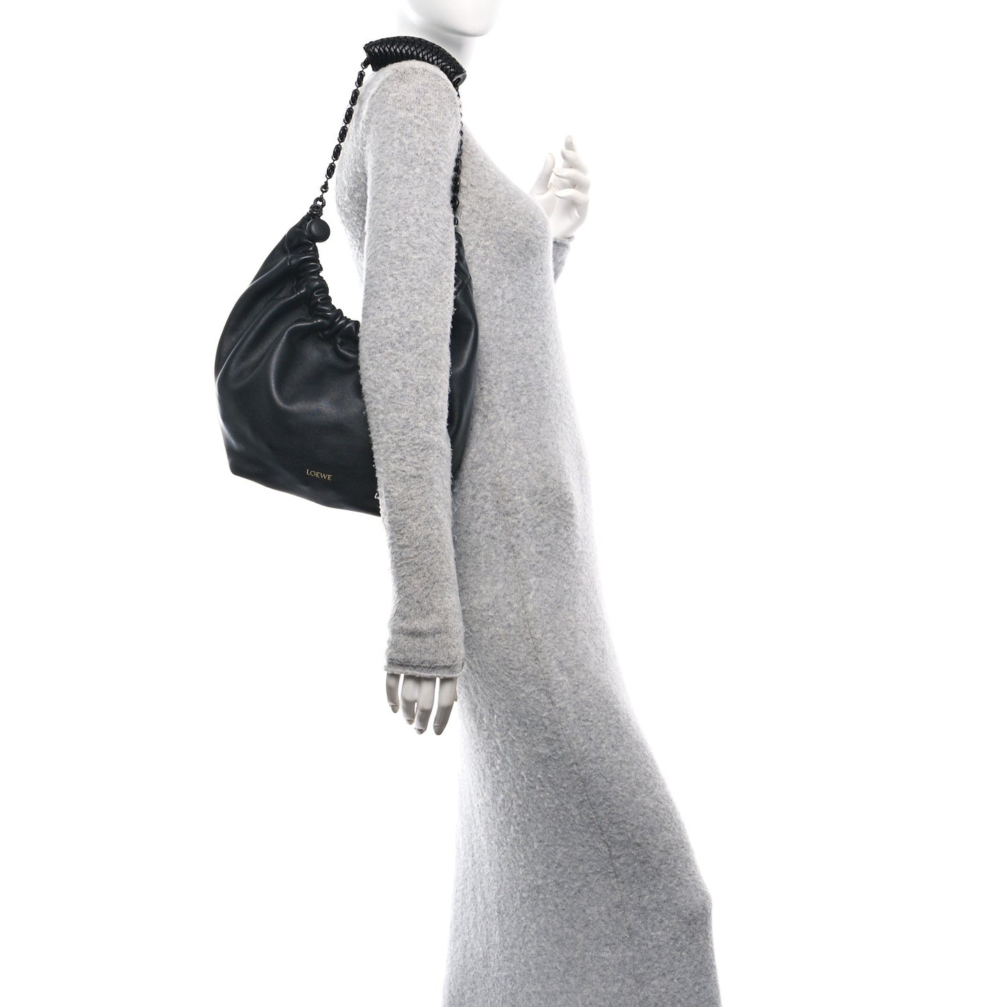 Mellow Nappa Small Monochrome Squeeze Bag Black