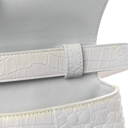 Balenciaga Extra Supple Calfskin Crocodile Embossed XS Downtown Shoulder Bag White 14 of 21