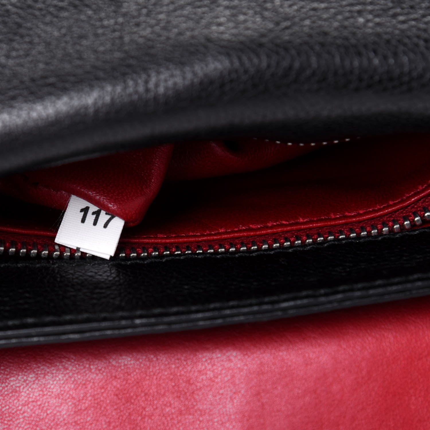 Prada Grained Calfskin Saffiano Robot Shoulder Bag Black Red 7 of 20