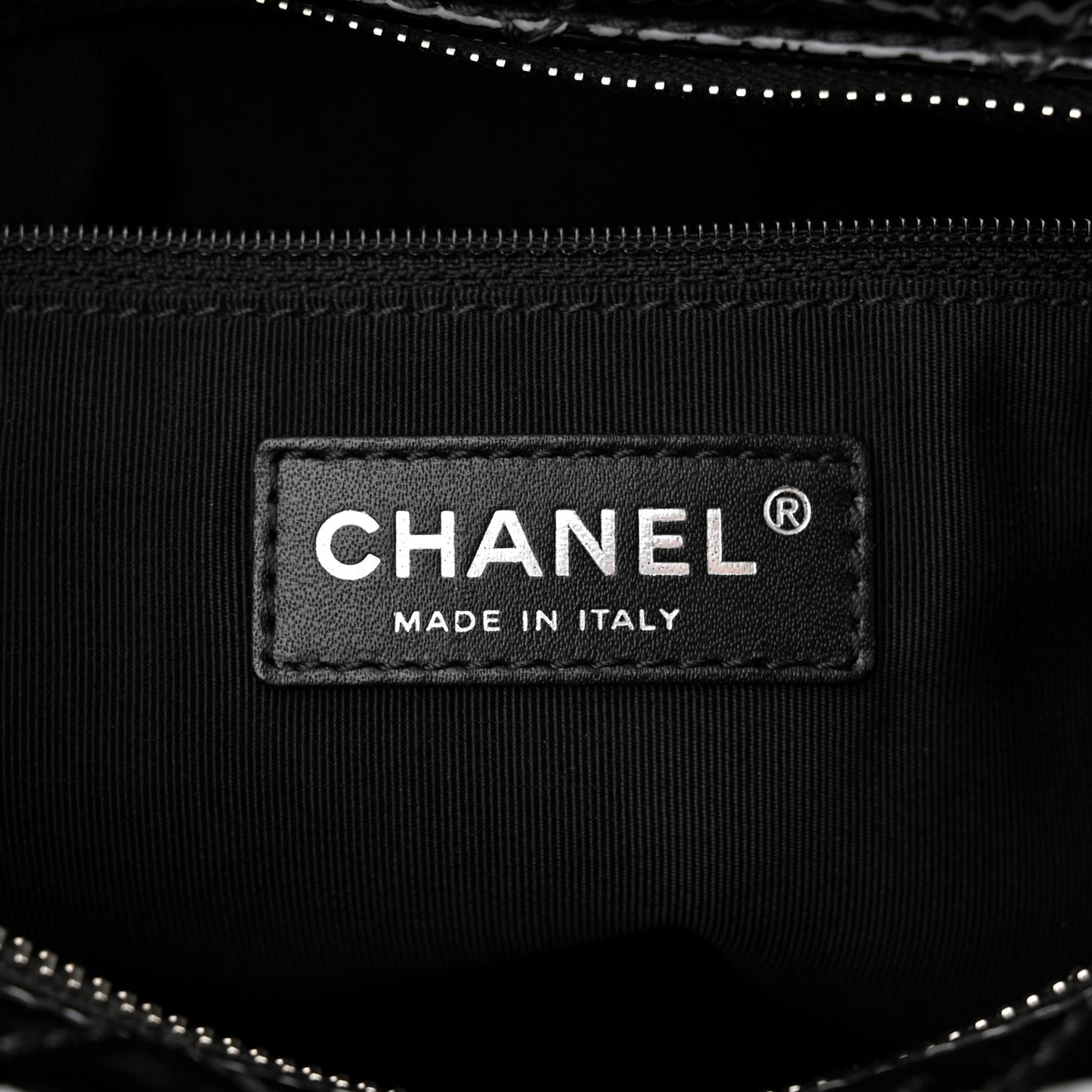 Patent Quilted Bowler Bag Black