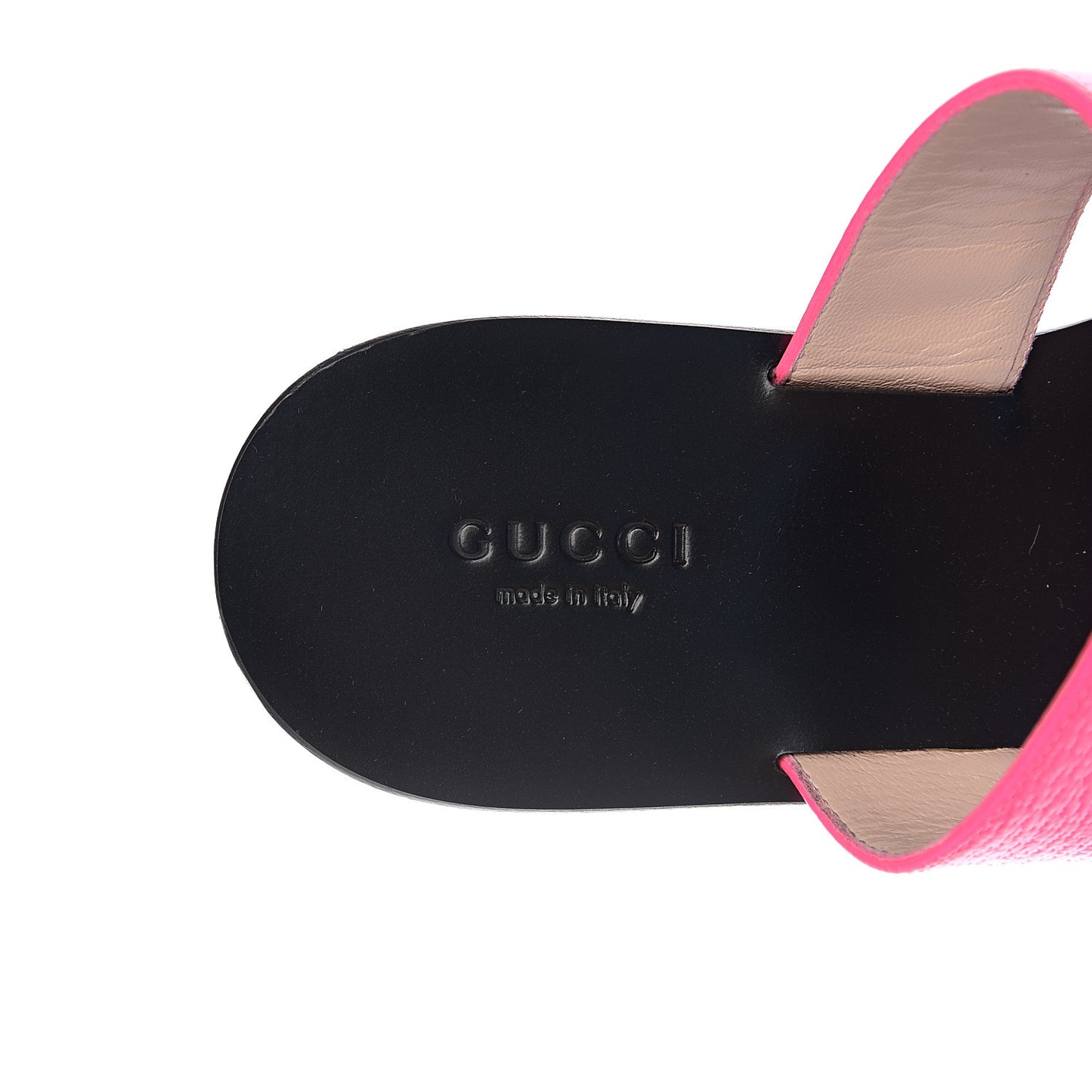 Calfskin GG Marmont Thong Sandals 37.5 Fuxia Fluo