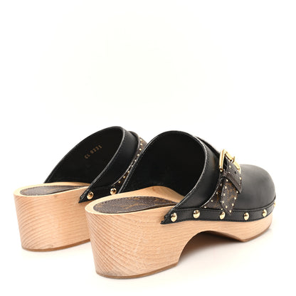 Louis Vuitton Calfskin Patent Monogram Cottage Clog Mules 39 Black 5 of 11