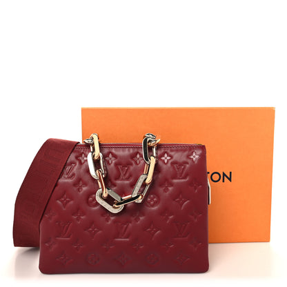 Louis Vuitton Lambskin Embossed Monogram Coussin PM Wine 12 of 12
