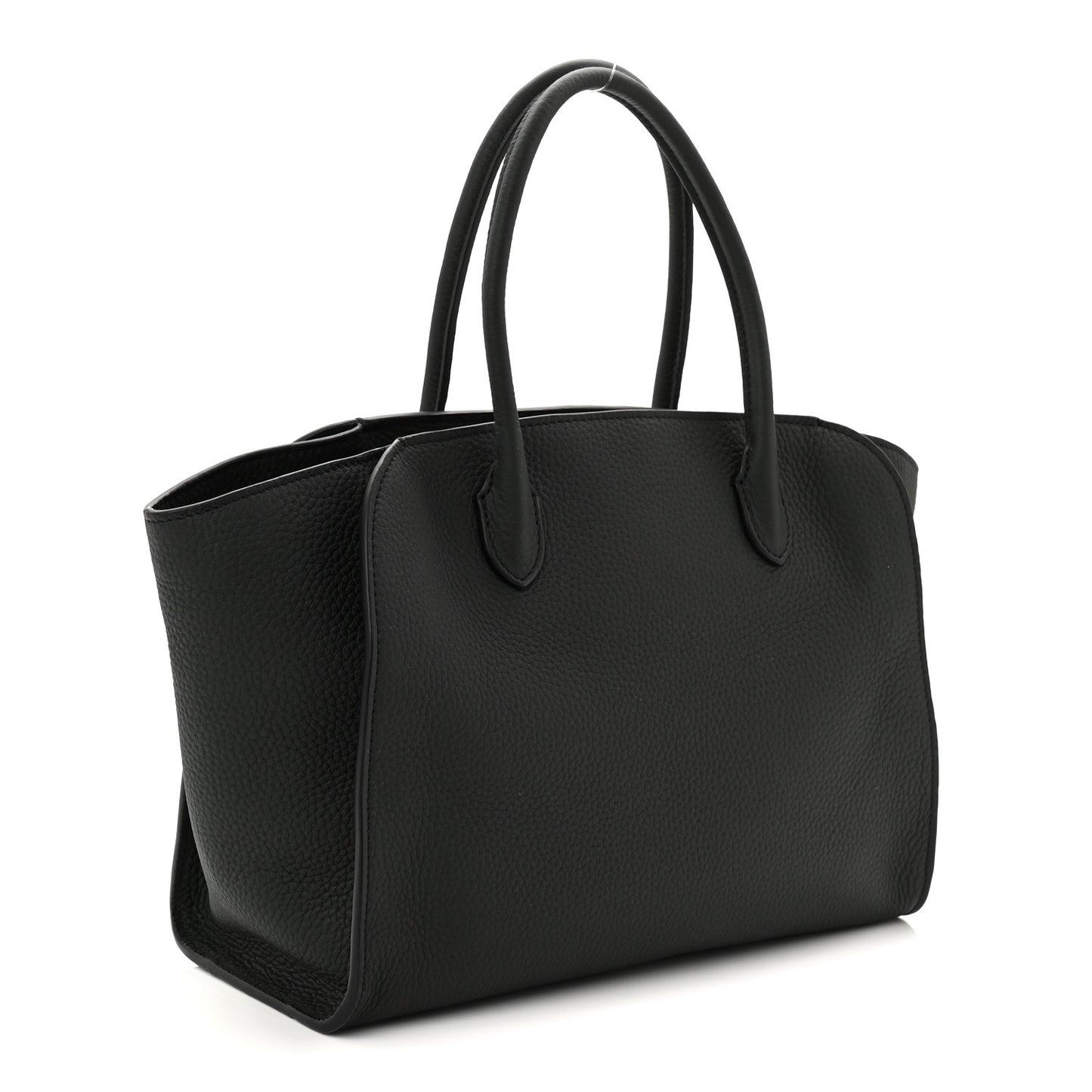 Grained Calfskin Marlo 12 Tote Bag Dark Pine