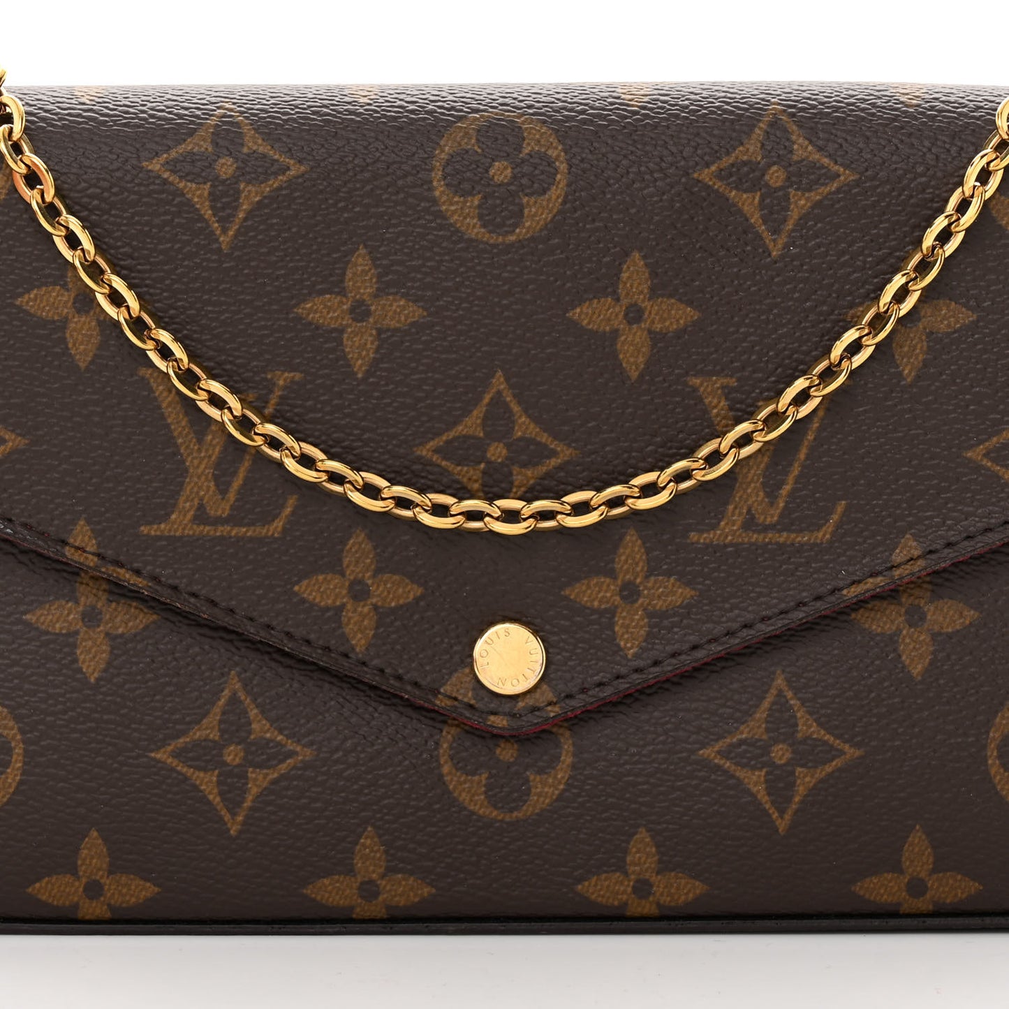 Monogram Pochette Felicie Chain Wallet Fuchsia