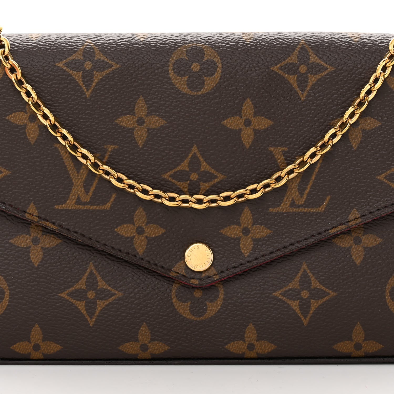 Louis Vuitton Monogram Pochette Felicie Chain Wallet Fuchsia 10 of 17