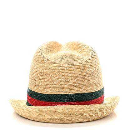 Gucci Abaca Straw Web Fedora Hat L 6 of 9