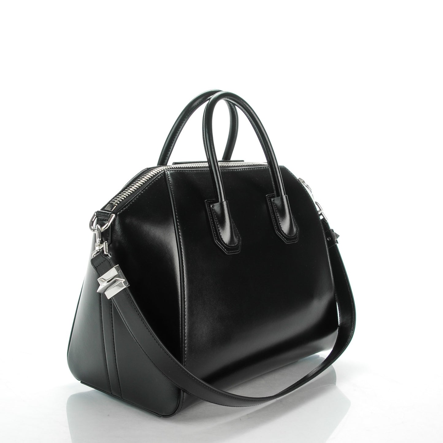 Shiny Lord Calfskin Medium Antigona Black