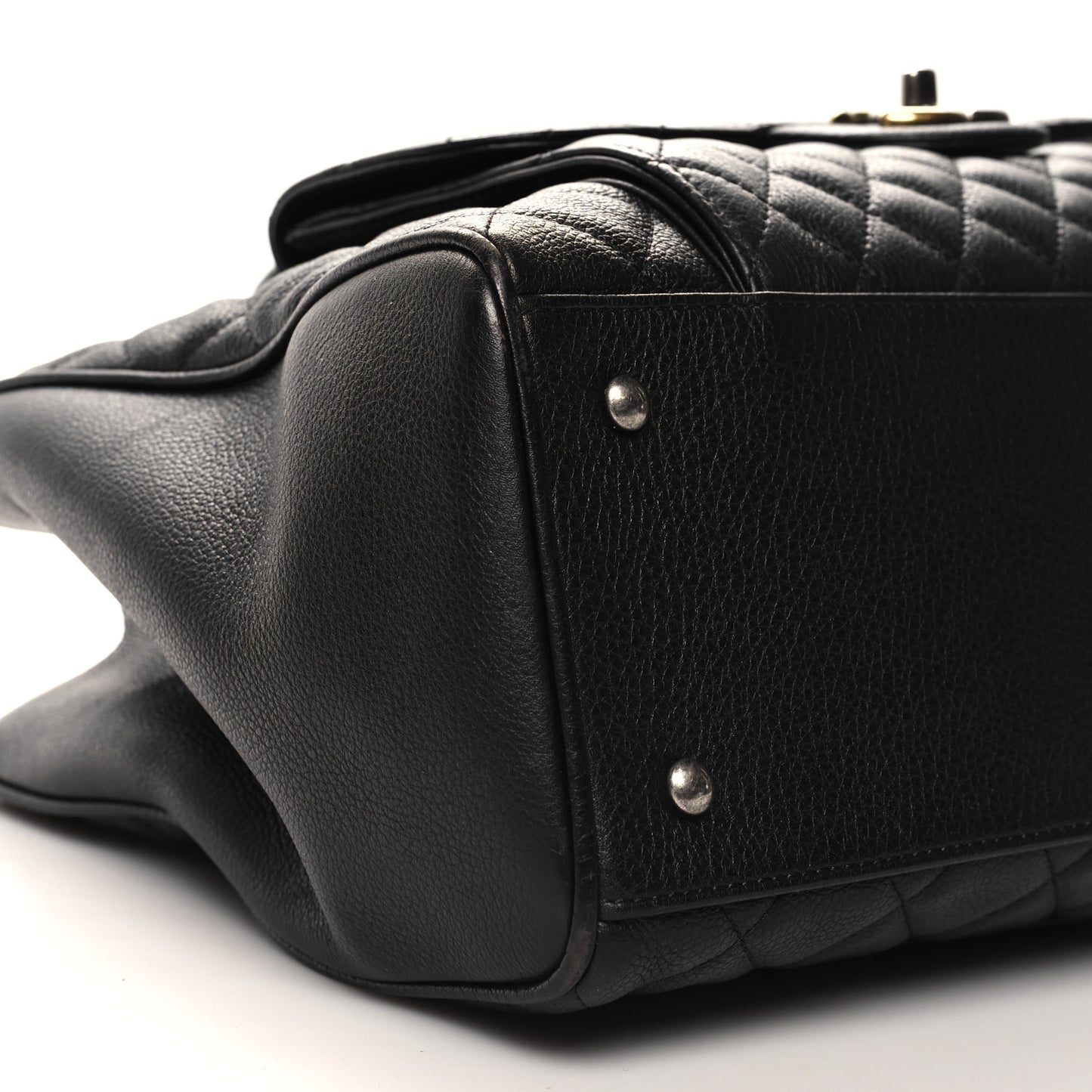 Caviar Quilted Large Casual Pocket Tote Black