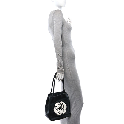 Chanel Lambskin Camellia Tote Black 2 of 10