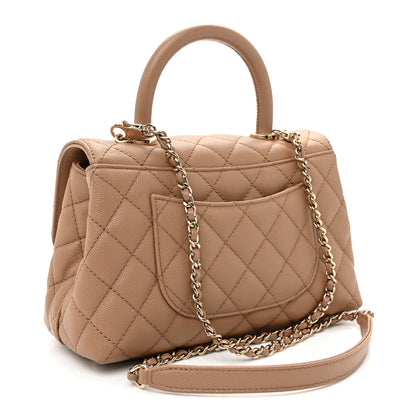 Chanel Caviar Quilted Mini Coco Handle Flap Beige Beige 3 of 10