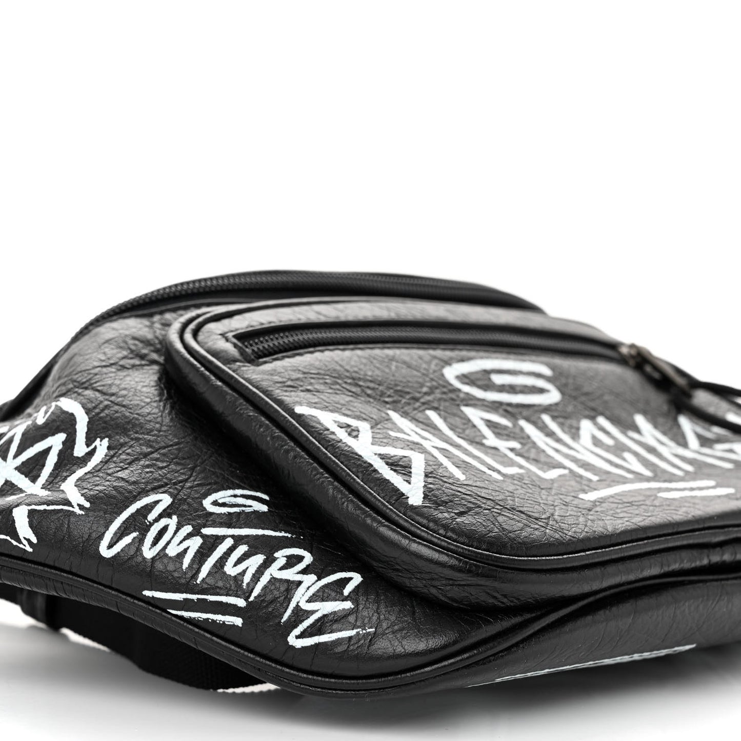Agneau Arena Graffiti All Over Explorer Belt Bag Black White