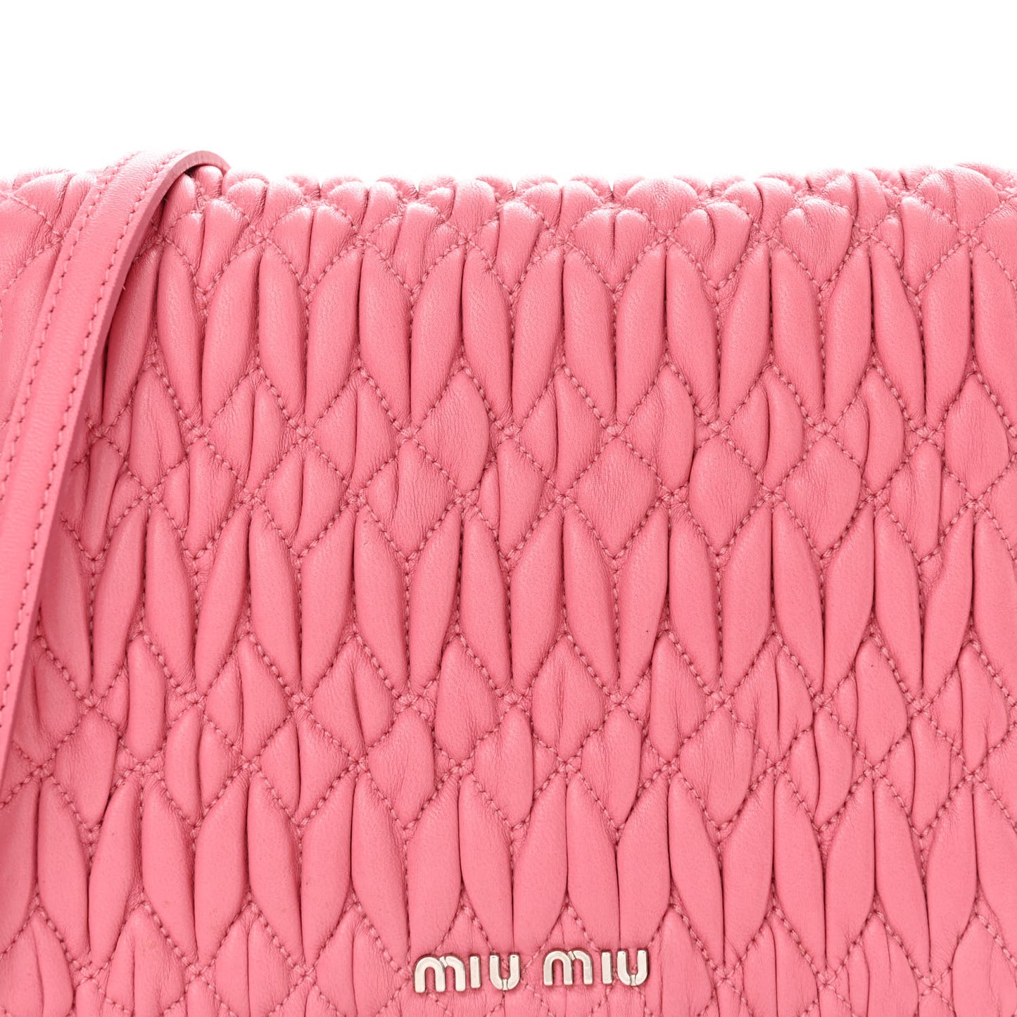 Nappa Matelasse Crystal Chain Crossbody Geranio